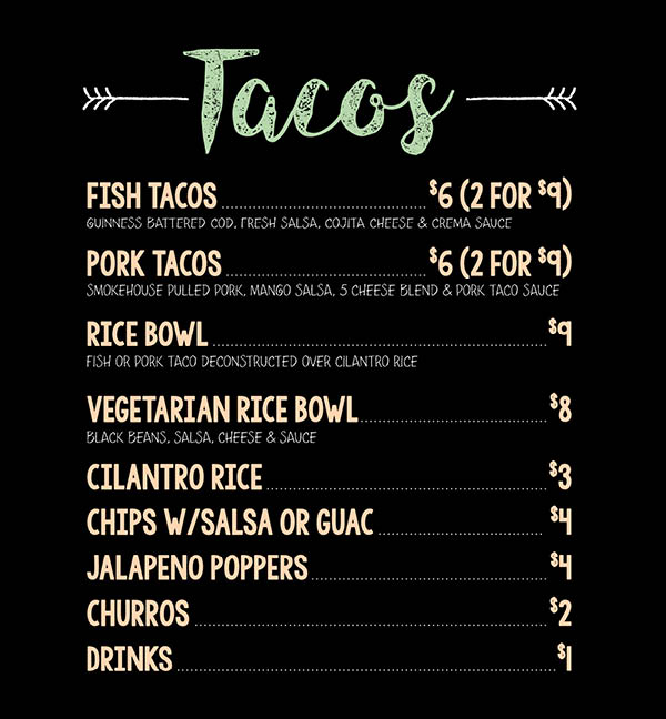 Food Truck Taco Menu Buehler s Fresh Foods